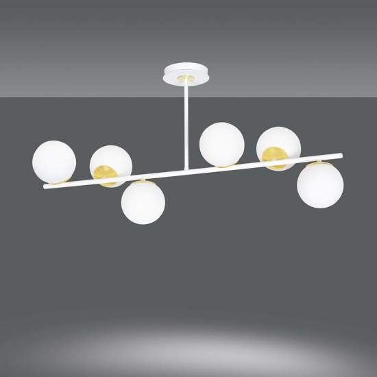 Plafoniera Contemporaneo Vishnu Acciaio Bianco Oro 4 Luci E14 Ip20 LA0131-EB-PL4-BI-OR