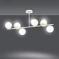 Plafoniera Contemporaneo Vishnu Acciaio Bianco Oro 4 Luci E14 Ip20 LA0131-EB-PL4-BI-OR