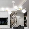Plafoniera Contemporaneo Vishnu Acciaio Bianco Oro 4 Luci E14 Ip20 LA0131-EB-PL4-BI-OR