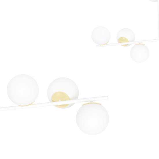 Plafoniera Contemporaneo Vishnu Acciaio Bianco Oro 4 Luci E14 Ip20 LA0131-EB-PL4-BI-OR