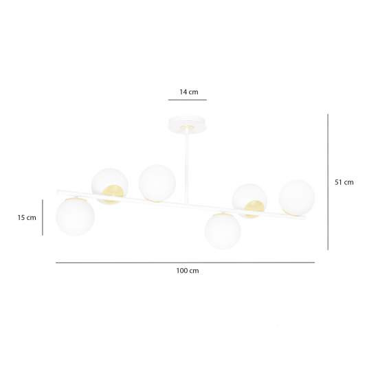Plafoniera Contemporaneo Vishnu Acciaio Bianco Oro 4 Luci E14 Ip20 LA0131-EB-PL4-BI-OR