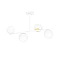 Plafoniera Contemporaneo Vishnu Acciaio Bianco 4 Luci E14 Ip20 LA0131-EB-PL4-BI-OR2