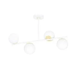Plafoniera Contemporaneo Vishnu Acciaio Bianco 4 Luci E14 Ip20