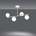 Plafoniera Contemporaneo Vishnu Acciaio Bianco 4 Luci E14 Ip20 LA0131-EB-PL4-BI-OR2