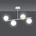 Plafoniera Contemporaneo Vishnu Acciaio Bianco 4 Luci E14 Ip20 LA0131-EB-PL4-BI-OR2
