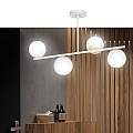 Plafoniera Contemporaneo Vishnu Acciaio Bianco 4 Luci E14 Ip20 LA0131-EB-PL4-BI-OR2