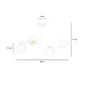 Plafoniera Contemporaneo Vishnu Acciaio Bianco 4 Luci E14 Ip20 LA0131-EB-PL4-BI-OR2