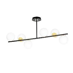 Plafoniera Contemporaneo Vishnu Acciaio Nero Oro 6 Luci E14 Ip20