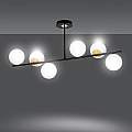 Plafoniera Contemporaneo Vishnu Acciaio Nero Oro 6 Luci E14 Ip20 LA0131-EB-PL6-NR-OR