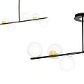 Plafoniera Contemporaneo Vishnu Acciaio Nero Oro 6 Luci E14 Ip20 LA0131-EB-PL6-NR-OR