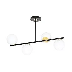 Plafoniera Contemporaneo Vishnu Acciaio Nero 6 Luci E14 Ip20