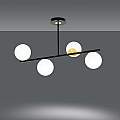 Plafoniera Contemporaneo Vishnu Acciaio Nero 6 Luci E14 Ip20 LA0131-EB-PL6-NR-OR2