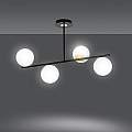 Plafoniera Contemporaneo Vishnu Acciaio Nero 6 Luci E14 Ip20 LA0131-EB-PL6-NR-OR2