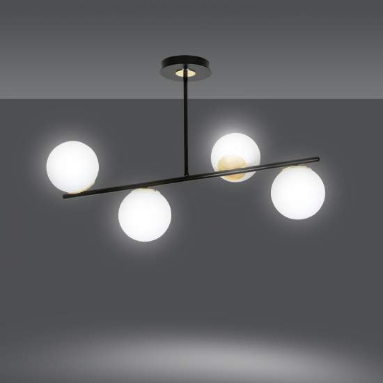 Plafoniera Contemporaneo Vishnu Acciaio Nero 6 Luci E14 Ip20 LA0131-EB-PL6-NR-OR2