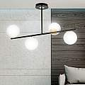 Plafoniera Contemporaneo Vishnu Acciaio Nero 6 Luci E14 Ip20 LA0131-EB-PL6-NR-OR2