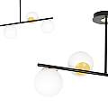 Plafoniera Contemporaneo Vishnu Acciaio Nero 6 Luci E14 Ip20 LA0131-EB-PL6-NR-OR2