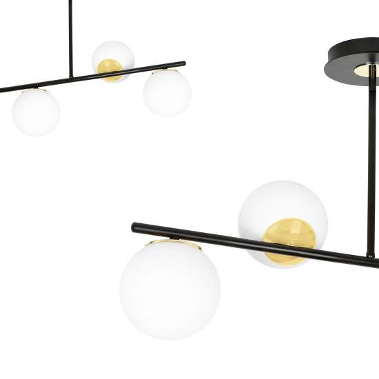 Plafoniera Contemporaneo Vishnu Acciaio Nero 6 Luci E14 Ip20 LA0131-EB-PL6-NR-OR2