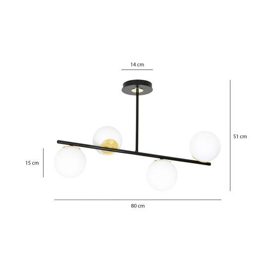 Plafoniera Contemporaneo Vishnu Acciaio Nero 6 Luci E14 Ip20 LA0131-EB-PL6-NR-OR2