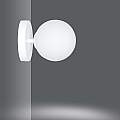 Applique A 1 Luce Hallador In Acciaio Bianco E Sfera In Vetro Opalino LA0132-EB-AP1-BI