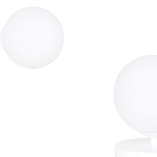 Applique A 1 Luce Hallador In Acciaio Bianco E Sfera In Vetro Opalino LA0132-EB-AP1-BI