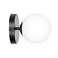 Applique A 1 Luce Hallador In Acciaio Nero E Sfera In Vetro Opalino LA0132-EB-AP1-NR
