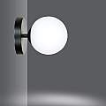 Applique A 1 Luce Hallador In Acciaio Nero E Sfera In Vetro Opalino LA0132-EB-AP1-NR