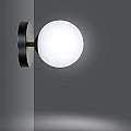 Applique A 1 Luce Hallador In Acciaio Nero E Sfera In Vetro Opalino LA0132-EB-AP1-NR