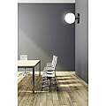 Applique A 1 Luce Hallador In Acciaio Nero E Sfera In Vetro Opalino LA0132-EB-AP1-NR