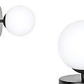 Applique A 1 Luce Hallador In Acciaio Nero E Sfera In Vetro Opalino LA0132-EB-AP1-NR