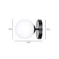 Applique A 1 Luce Hallador In Acciaio Nero E Sfera In Vetro Opalino LA0132-EB-AP1-NR