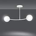 Plafoniera Contemporaneo Krishna Acciaio Bianco 2 Luci E14 Ip20 LA0132-EB-PL2-BI