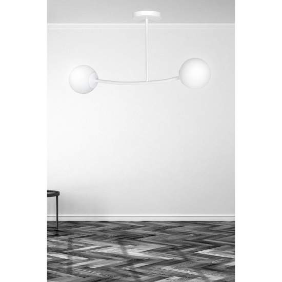 Plafoniera Contemporaneo Krishna Acciaio Bianco 2 Luci E14 Ip20 LA0132-EB-PL2-BI
