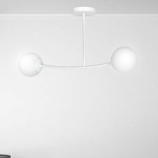 Plafoniera Contemporaneo Krishna Acciaio Bianco 2 Luci E14 Ip20 LA0132-EB-PL2-BI