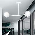 Plafoniera Contemporaneo Krishna Acciaio Bianco 2 Luci E14 Ip20 LA0132-EB-PL2-BI