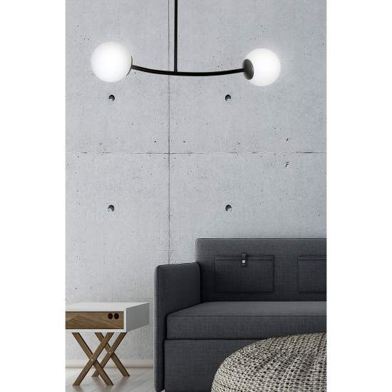 Plafoniera Contemporaneo Krishna Acciaio Nero 2 Luci E14 Ip20 LA0132-EB-PL2-NR