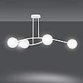 Plafoniera Contemporaneo Krishna Acciaio Bianco 4 Luci E14 Ip20 LA0132-EB-PL4-BI