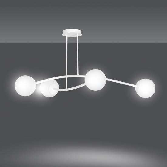 Plafoniera Contemporaneo Krishna Acciaio Bianco 4 Luci E14 Ip20 LA0132-EB-PL4-BI