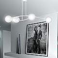 Plafoniera Contemporaneo Krishna Acciaio Bianco 4 Luci E14 Ip20 LA0132-EB-PL4-BI