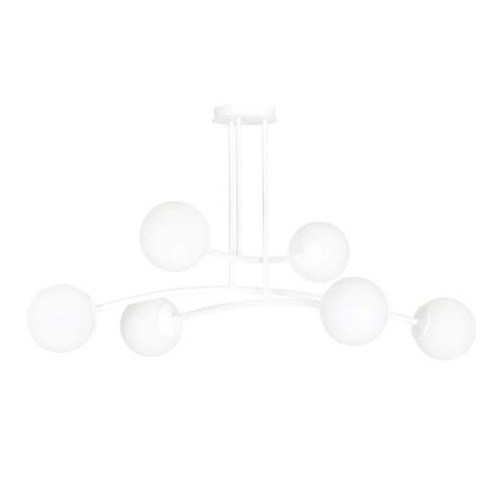 Plafoniera Contemporaneo Krishna Acciaio Bianco 6 Luci E14 Ip20 LA0132-EB-PL6-BI