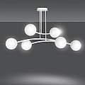 Plafoniera Contemporaneo Krishna Acciaio Bianco 6 Luci E14 Ip20 LA0132-EB-PL6-BI