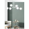 Plafoniera Contemporaneo Krishna Acciaio Bianco 6 Luci E14 Ip20 LA0132-EB-PL6-BI