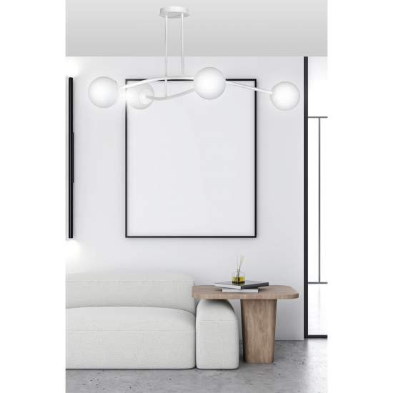Plafoniera Contemporaneo Krishna Acciaio Bianco 6 Luci E14 Ip20 LA0132-EB-PL6-BI