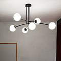 Plafoniera Contemporaneo Krishna Acciaio Nero 6 Luci E14 Ip20 LA0132-EB-PL6-NR