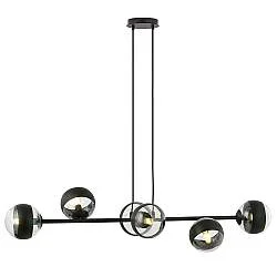 Lampadario Contemporaneo Su Acciaio Nero 6 Luci E14