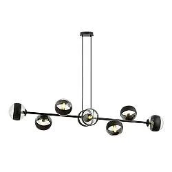 Lampadario Contemporaneo Su Acciaio Nero 8 Luci E14