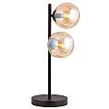 Lampade Da Scrivania Minimal Durga Acciaio Nero Ambra 2 Luci E14 Ip20 LA0135-EB-LT2-NR-AM