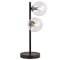 Lampade Da Scrivania Minimal Durga Acciaio Nero Trasparente 2 Luci E14 Ip20 LA0135-EB-LT2-NR-TR