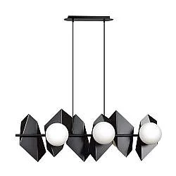 Lampadario Minimal Sharada Acciaio Nero 6 Luci E14