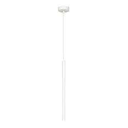 Lampadario 1 Luce Moderno Tsukiyomi Acciaio Bianco E Paralume A Cilindro Sottile