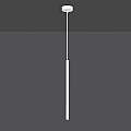 Lampadario 1 Luce Moderno Shu Acciaio Bianco E Paralume A Cilindro Sottile LA0137-EB-1-BI